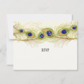 Cartons Réponse Plumes de Peacock de Swirl moderne Monogramme Mono (Dos)