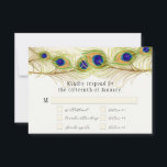 Cartons Réponse Plumes de Peacock de Swirl moderne Monogramme Mono<br><div class="desc">REMARQUE : utilisez cette taille pour les invitations au Carré ou au long rectangle. La taille plus grande ne correspond pas à l'enveloppe. PALETTE DE COULEUR : noir, blanc, crème, or, moutarde, bleu aqua, bleu royal, violet et vert. COLLECTION DE CONCEPTION : Correspondance de la carte de réponse RSVP incluant...</div>