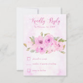 Cartons Réponse Plutôt rose Floral et Calligraphie (Devant)