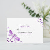 Cartons Réponse Pointillisme de libellule blanc pourpre personnali (Debout devant)