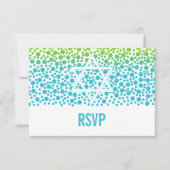 Cartons Réponse Points Confetti Turquoise Lime Green Bat mitzvah R (Devant)