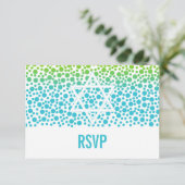 Cartons Réponse Points Confetti Turquoise Lime Green Bat mitzvah R (Debout devant)
