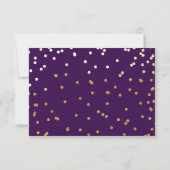 Cartons Réponse Points de confettis brillants violets et or Chic M (Dos)