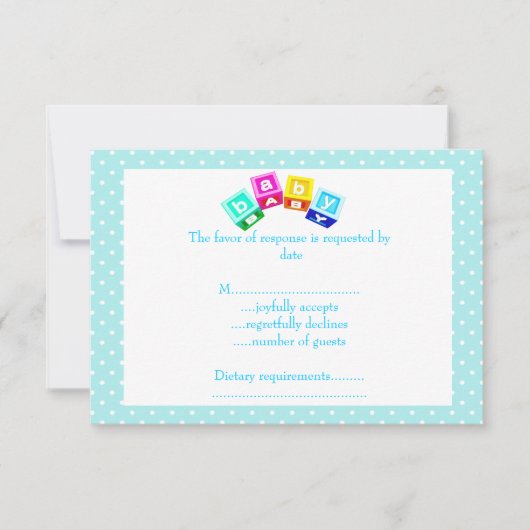 Cartons Réponse pois bleu bébé (Devant)