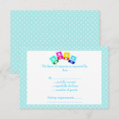 Cartons Réponse pois bleu bébé (Devant / Derrière)