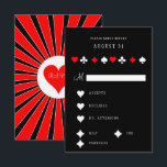 Cartons Réponse Poker Casino Costumes Rouge et Noir Vegas<br><div class="desc">Personnalisez pour votre événement ou lieu sur le thème de vegas</div>
