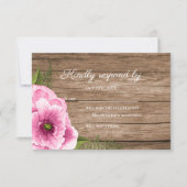 Cartons Réponse Poppies rustiques élégantes en vert rose (Devant)