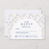 Cartons Réponse Porcelaine Classique Bleue Fête de Remise des Dipl (Devant)