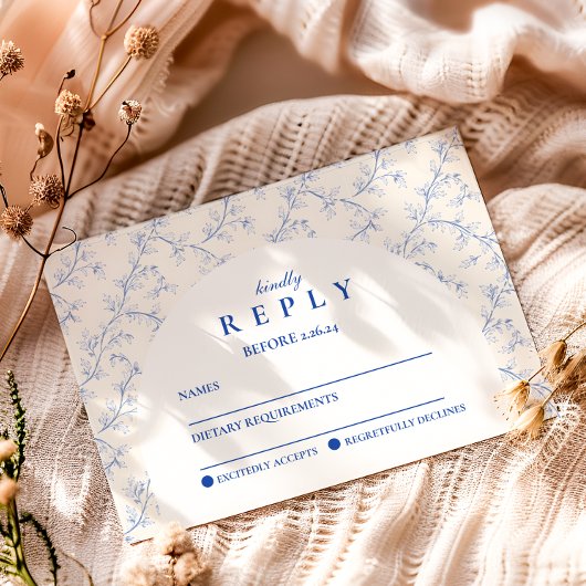 Cartons Réponse Porcelaine Classique Bleue Fête de Remise des Dipl