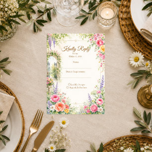 Cartons Réponse Porte de Jardin Enchanté Romance Mariage
