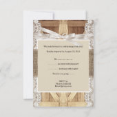 Cartons Réponse Porte de mariage rustique beige et blanc dentelle  (Dos)