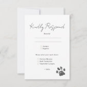 Cartons Réponse Portrait de chien Mariage noir et blanc (Dos)