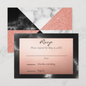 Cartons Réponse Poser l'or et le marbre noir géométrique (Devant / Derrière)