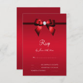 Cartons Réponse Posh Gem Bow & Ribbon 40e anniversaire de Mariage (Devant / Derrière)