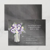 Cartons Réponse Pot de fleurs en ardoise Purple Garden dans un boc (Devant / Derrière)