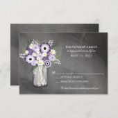 Cartons Réponse Pot de fleurs en verre à tableau noir Purple Garde (Devant / Derrière)