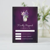 Cartons Réponse Pot de fleurs violet foncé pour mariage Moody (Debout devant)