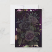 Cartons Réponse Pot de fleurs violet foncé pour mariage Moody (Dos)