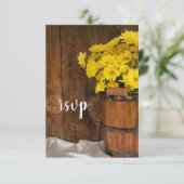 Cartons Réponse Pot en bois Mariage campagnard de marmites jaunes (Debout devant)