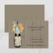 Cartons Réponse Pot en grès rustique rempli de fleurs sauvages RSV (Devant / Derrière)