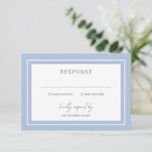 Cartons Réponse Poudre Bleu Gras Bordure Mariage moderne