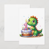 Cartons Réponse Premier anniversaire de Dino (Devant / Derrière)