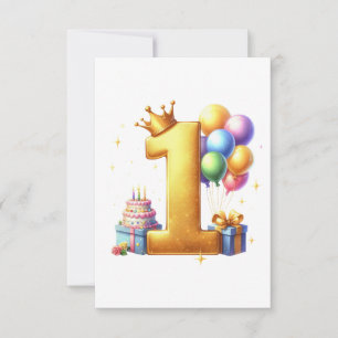 Cartons Réponse Premier anniversaire doré