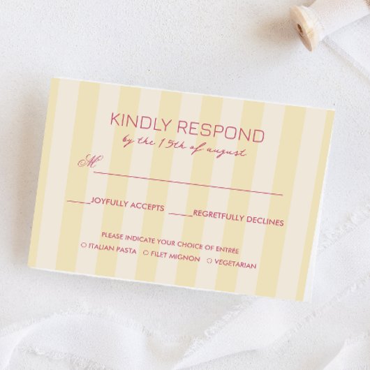 Cartons Réponse Preppy Stripes Lemon Yellow MARIAGE option