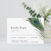 Cartons Réponse Présentation de Paon | Choix de repas pour la cart (Debout devant)