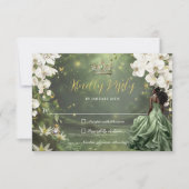 Cartons Réponse Princess & Frog Green Dress Sweet 16 Quinceañera  (Devant)