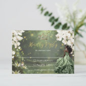 Cartons Réponse Princess & Frog Green Dress Sweet 16 Quinceañera  (Debout devant)