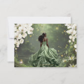 Cartons Réponse Princess & Frog Green Dress Sweet 16 Quinceañera  (Dos)