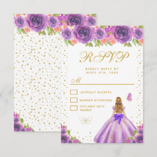 Cartons Réponse Princesse aux Cheveux Blonds Fleur Violette Sweet 