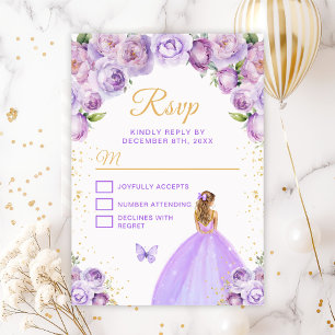 Cartons Réponse Princesse aux cheveux blonds or et violet clair