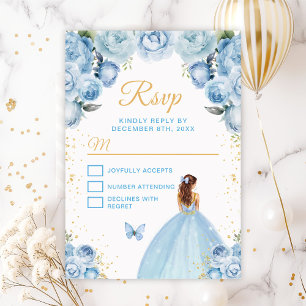 Cartons Réponse Princesse aux cheveux brun doré et bleu clair