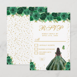 Cartons Réponse Princesse Fleur Verte Peau Noire Sweet Seize