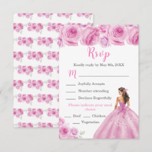 Cartons Réponse Princesse Florale dans une robe rose pâle choix de