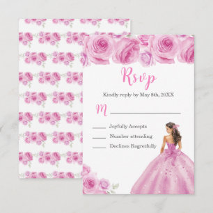 Cartons Réponse Princesse Florale dans une robe rose pâle choix de