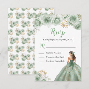 Cartons Réponse Princesse Florale dans une robe verte Sage choix d