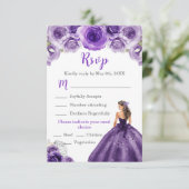 Cartons Réponse Princesse Florale dans une robe violette foncée ch (Debout devant)