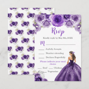 Cartons Réponse Princesse Florale dans une robe violette foncée ch