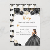 Cartons Réponse Princesse Florale en robe noire (Devant / Derrière)