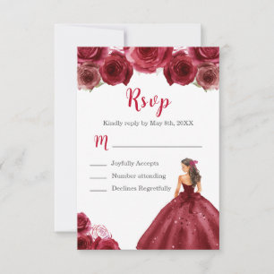 Cartons Réponse Princesse Florale en robe rouge