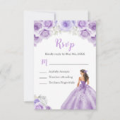 Cartons Réponse Princesse Florale en robe violette Dusty (Devant)