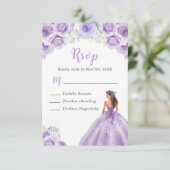 Cartons Réponse Princesse Florale en robe violette Dusty (Debout devant)