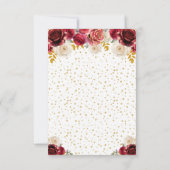 Cartons Réponse Princesse Florale Rouge Quinceañera (Dos)