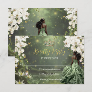 Cartons Réponse Princesse & Grenouille Robe Verte Douce 16 Quincea