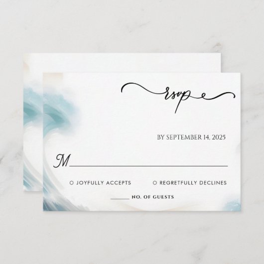 Cartons Réponse Printemps Eté Plage Océan Destination Mariage (Devant / Derrière)