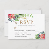 Cartons Réponse Printemps Rustique Boho Floral Aquarelle Mariage R (Devant)
