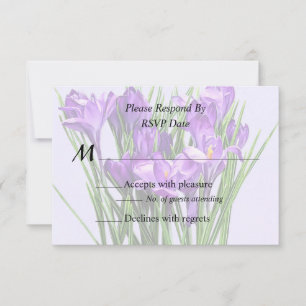 Cartons Réponse Produits de mariage aux crocus violets